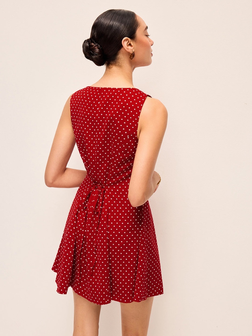 Commense Polka-Dot Sleeveless Tie-Back Dress - Size XS - Picture 8 of 15